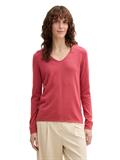 Pullover mit V-Ausschnitt berry red