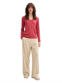 Pullover mit V-Ausschnitt berry red