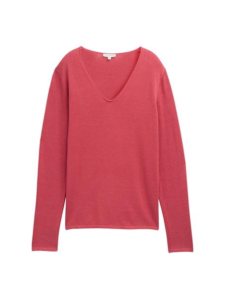 Pullover mit V-Ausschnitt berry red