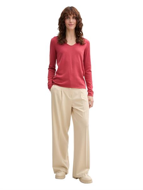 Pullover mit V-Ausschnitt berry red