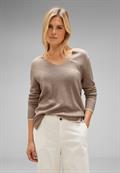 Pullover mit V-Ausschnitt bleached sand melange