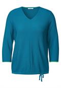 Pullover mit V-Ausschnitt caribbean blue
