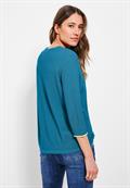 Pullover mit V-Ausschnitt caribbean blue