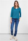 Pullover mit V-Ausschnitt caribbean blue