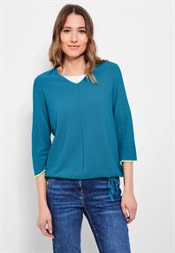 Pullover mit V-Ausschnitt caribbean blue