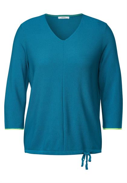 Pullover mit V-Ausschnitt caribbean blue