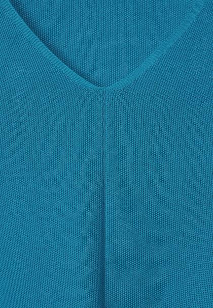 Pullover mit V-Ausschnitt caribbean blue