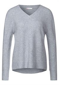 Pullover mit V-Ausschnitt chain grey melange