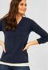 Pullover mit V-Ausschnitt deep blue melange