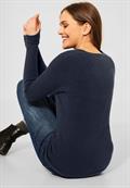 Pullover mit V-Ausschnitt deep blue melange