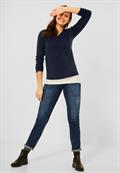 Pullover mit V-Ausschnitt deep blue melange