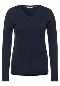 Pullover mit V-Ausschnitt deep blue melange