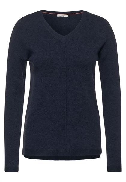 Pullover mit V-Ausschnitt deep blue melange