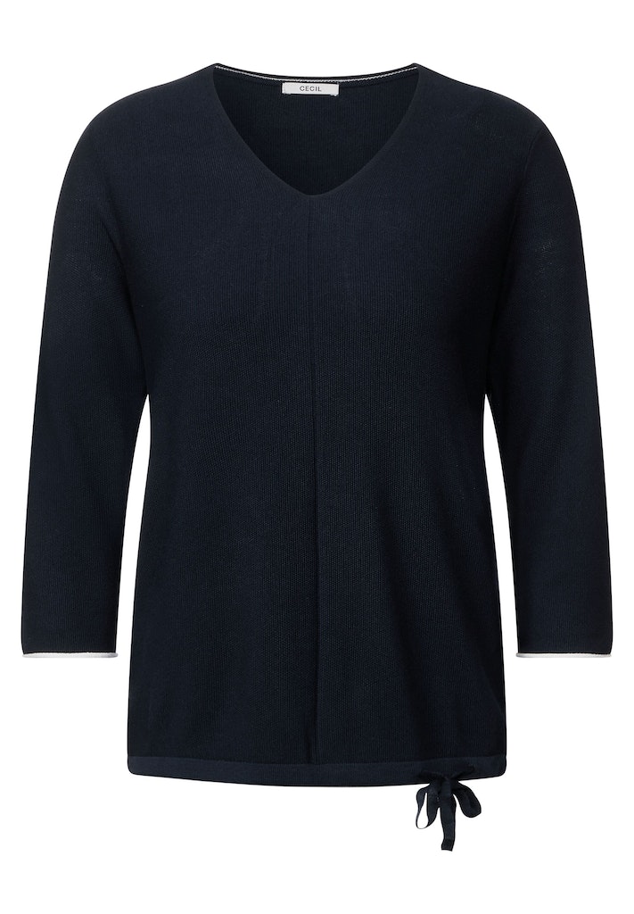 Cecil Damen Pullover Pullover bei deep mit kaufen online blue bequem V-Ausschnitt