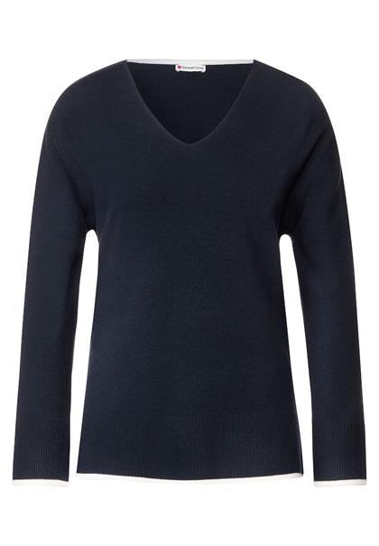 Pullover mit V-Ausschnitt deep blue