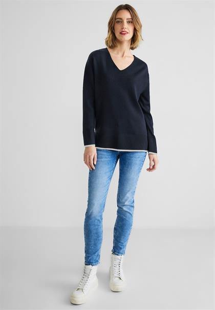 Pullover mit V-Ausschnitt deep blue