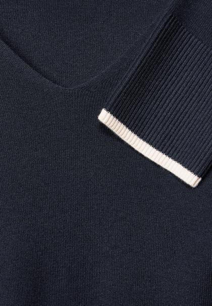 Pullover mit V-Ausschnitt deep blue