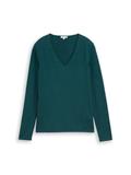 Pullover mit V-Ausschnitt deep meadow green