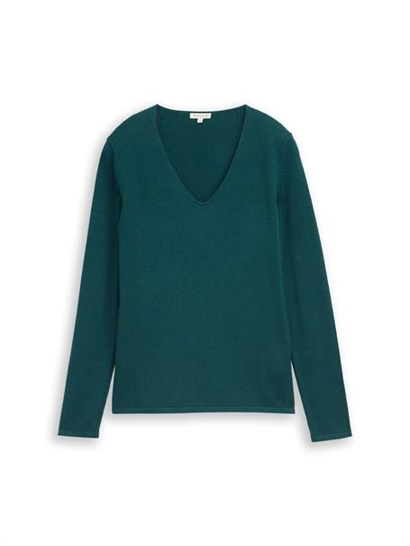 Pullover mit V-Ausschnitt deep meadow green