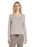 Pullover mit V-Ausschnitt desert sand melange