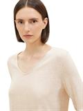 Pullover mit V-Ausschnitt desert sand melange