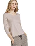 Pullover mit V-Ausschnitt desert sand melange