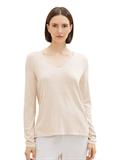 Pullover mit V-Ausschnitt desert sand melange