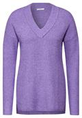 Pullover mit V-Ausschnitt gentle lilac melange
