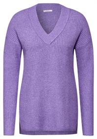 Pullover mit V-Ausschnitt gentle lilac melange