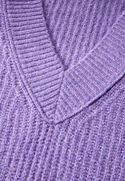 Pullover mit V-Ausschnitt gentle lilac melange