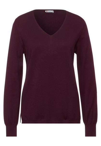 Pullover mit V-Ausschnitt high ruby