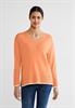 Pullover mit V-Ausschnitt juicy mandarine melange