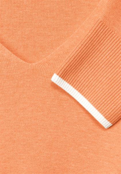 Pullover mit V-Ausschnitt juicy mandarine melange