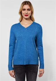 Pullover mit V-Ausschnitt lapis blue melange