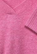 Pullover mit V-Ausschnitt pink crush melange