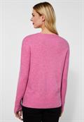 Pullover mit V-Ausschnitt pink crush melange