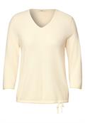 Pullover mit V-Ausschnitt raw sand beige