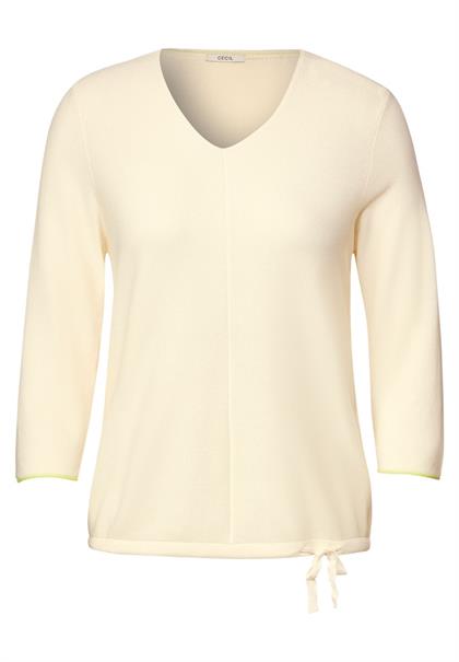 Pullover mit V-Ausschnitt raw sand beige