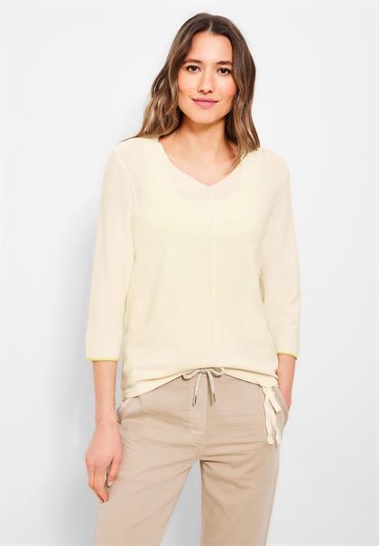 Pullover mit V-Ausschnitt raw sand beige