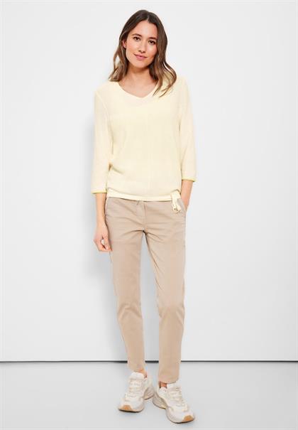 Pullover mit V-Ausschnitt raw sand beige