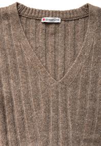 Pullover mit V-Ausschnitt rich mocha mel.
