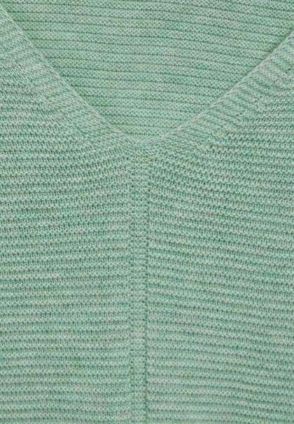 Pullover mit V-Ausschnitt salvia green melange