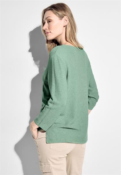 Pullover mit V-Ausschnitt salvia green melange