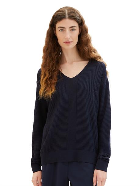 Pullover mit V-Ausschnitt sky captain blue