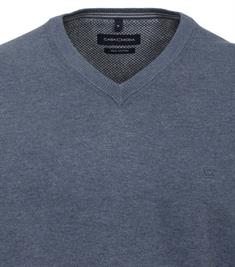 Pullover mit V-Ausschnitt uni 004430 blau1