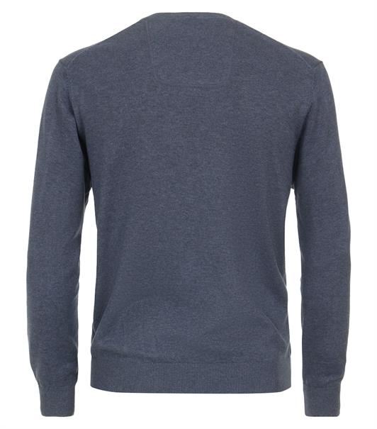 Pullover mit V-Ausschnitt uni 004430 blau1