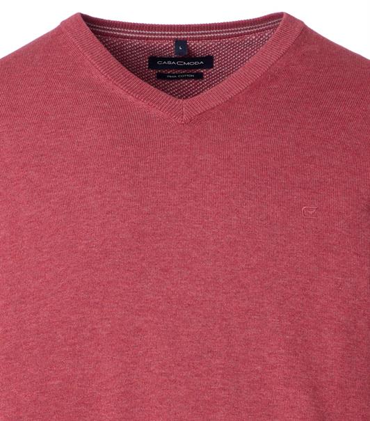 Pullover mit V-Ausschnitt uni 004430 rot