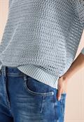 Pullover mit V-Neck und Garnmix diamond blue