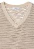 Pullover mit V-Neck und Garnmix pearl beige