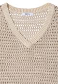 Pullover mit V-Neck und Garnmix pearl beige
